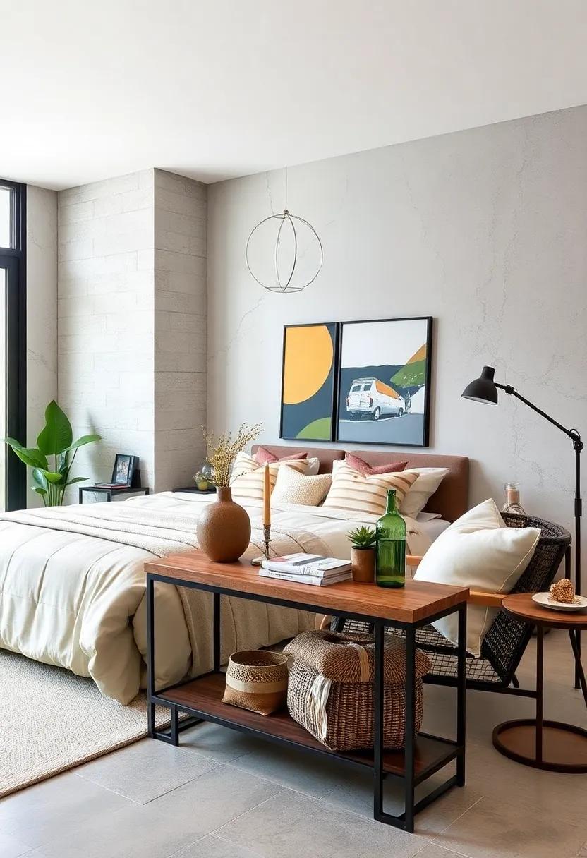 industrial Console Table - Use a console table with a blend of metal and wood to provide a unique touch that also serves as a functional space for decorative items