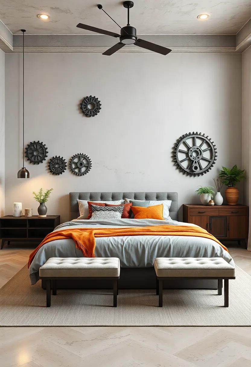 Industrial-Style Wall Art - Adorn your walls with industrial-style wall art, such as gears or metal sculptures, to emphasize your decor theme