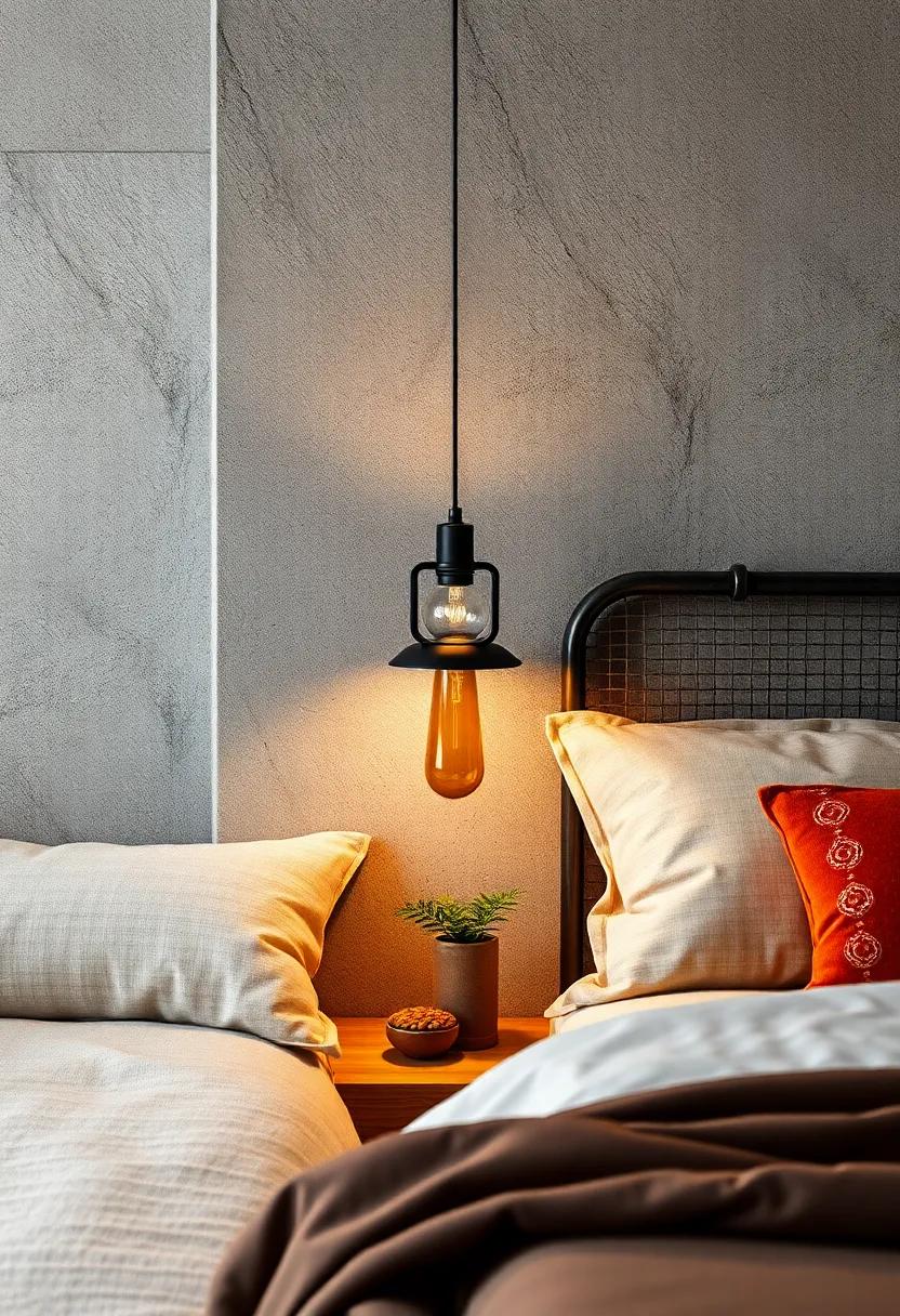 Iron Bedside Lamp - Opt for an iron bedside lamp with a minimalist design, providing both functionality and aesthetic charm to your bedside table