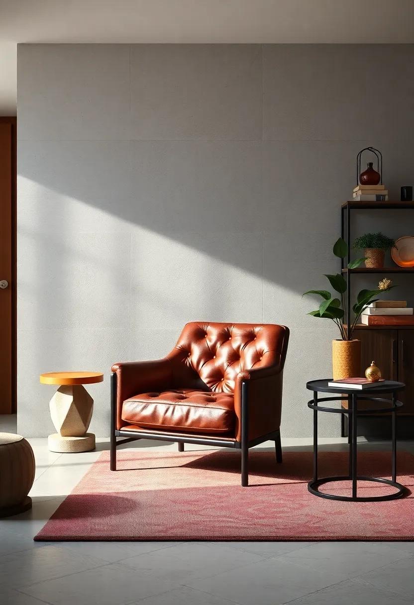 Leather Accent Chair - Enhance your decor with a leather accent chair that marries comfort and style, the perfect reading nook piece that adds a luxurious touch