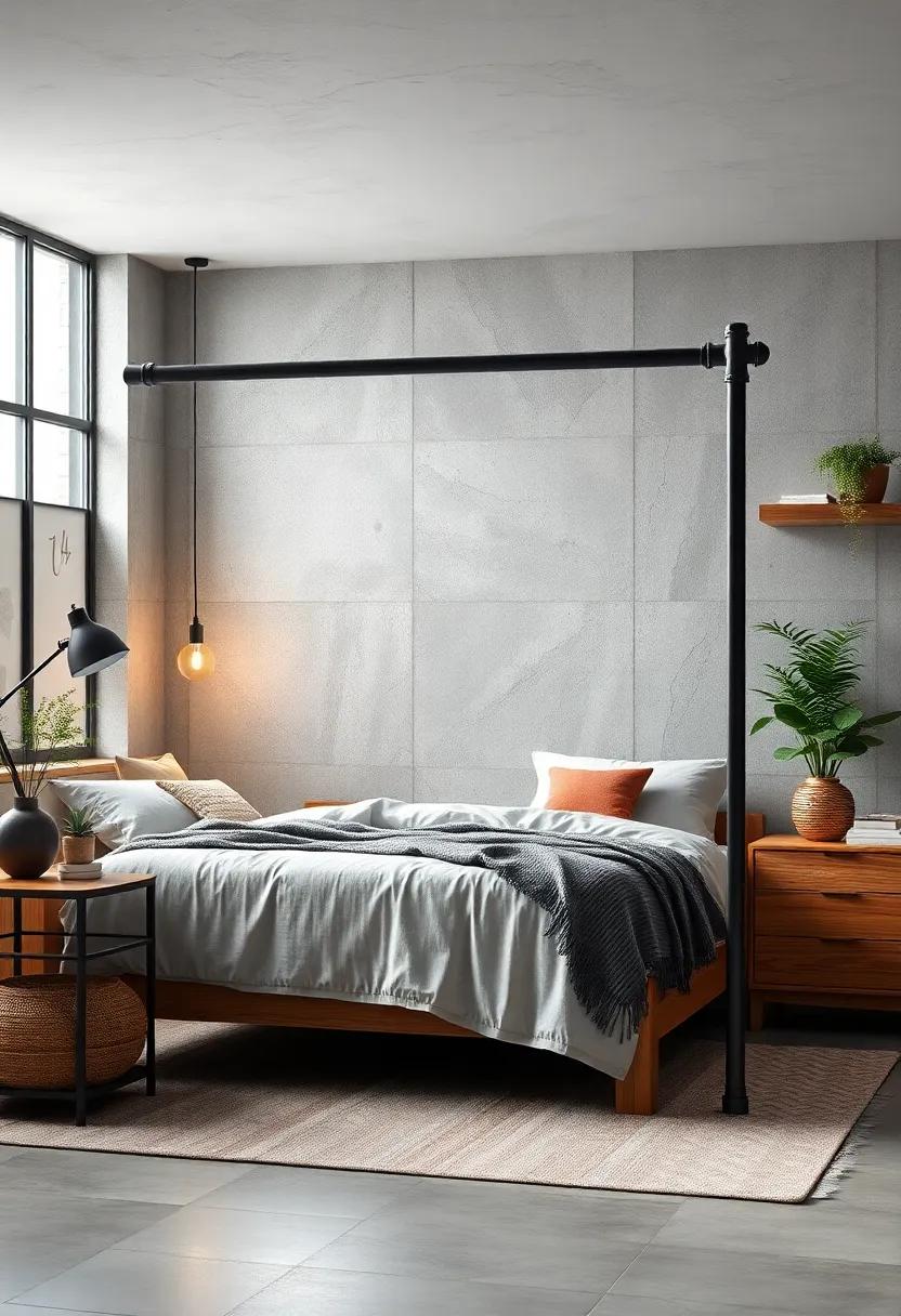 Pipe-Style Clothing Rack - Showcase your clothing with an exposed pipe-style clothing rack, enhancing the industrial aesthetic while providing an open and airy feel