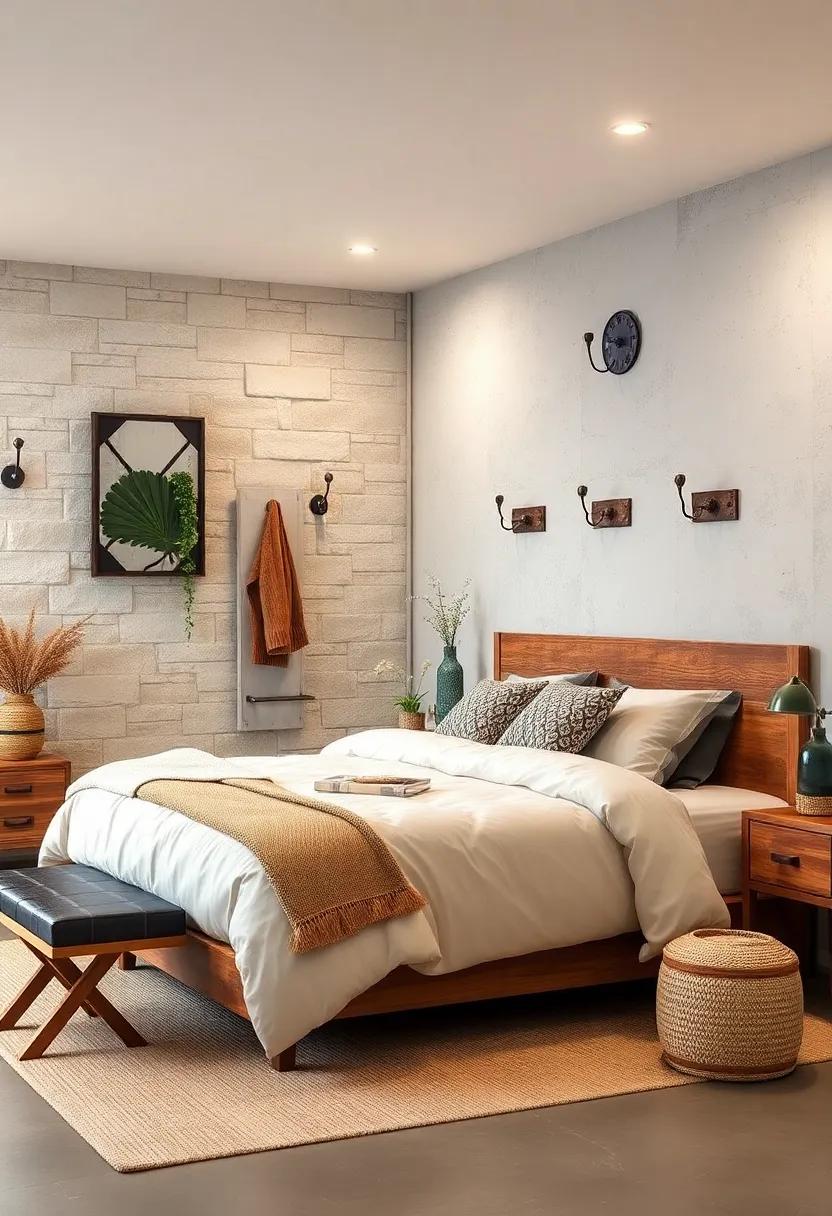 Rustic Wall hooks - Add rustic wall hooks for functional decor, providing a stylish spot to hang your clothes or accessories while embracing the industrial look