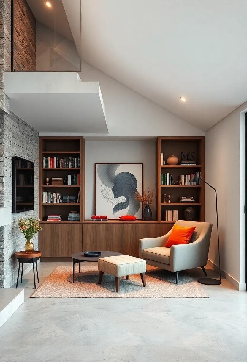 Transform the under-stairs ‍nook‍ into a cozy reading corner with built-in bookshelves and a plush armchair