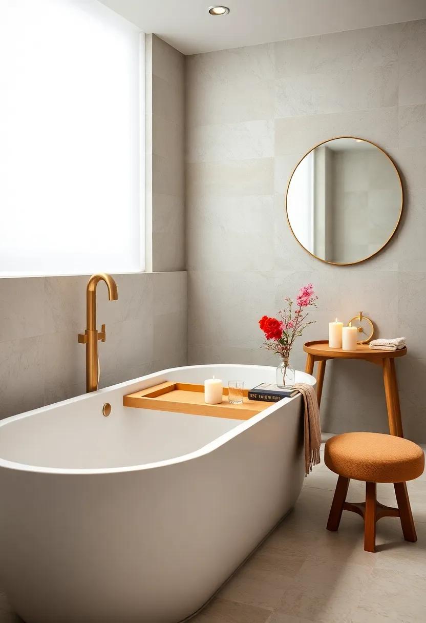 Luxurious ‍Bathtub Tray: Elevate your relaxation routine with ⁣a gold-accented bathtub tray perfect for candles or books