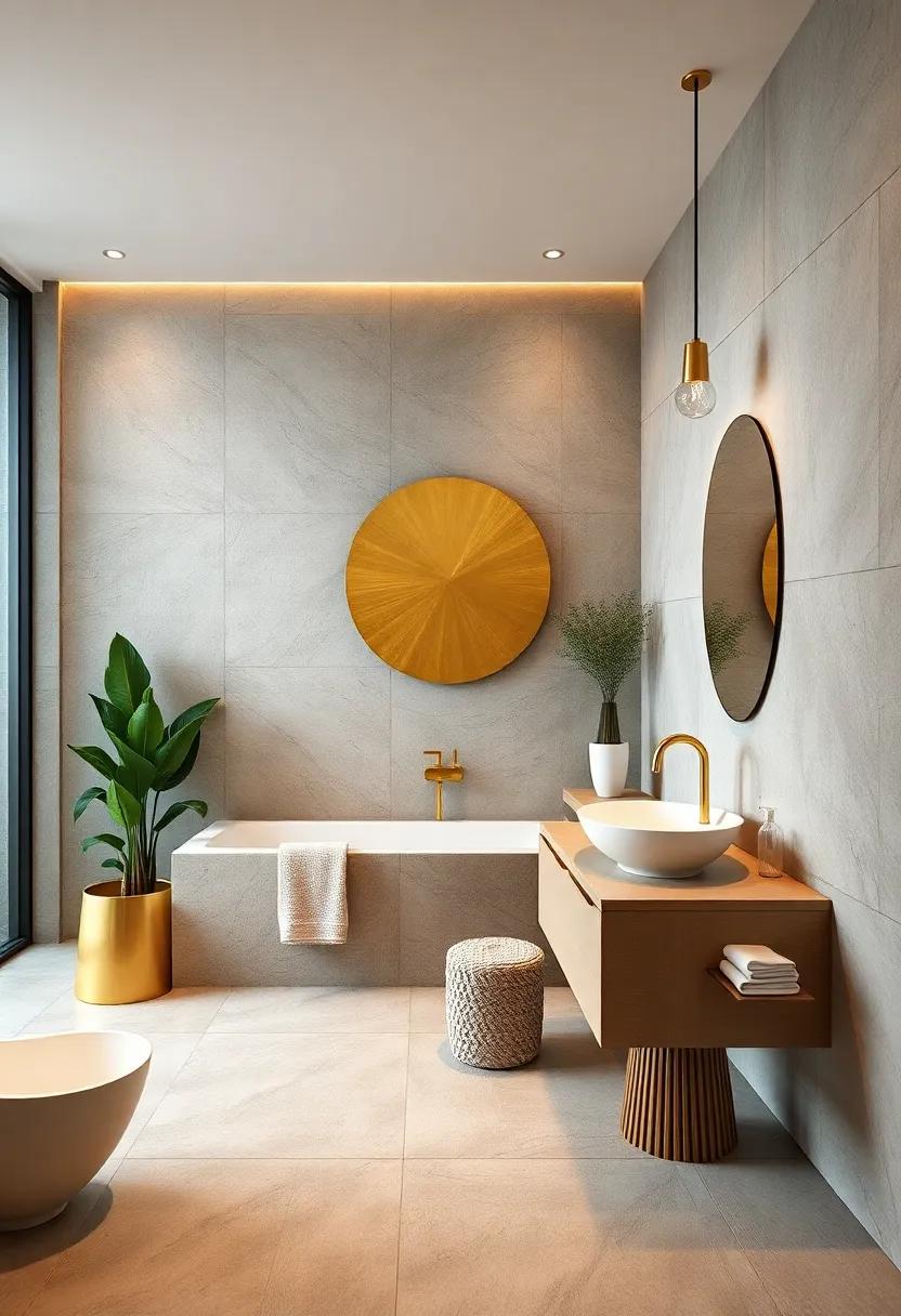 Wall Décor:⁢ Utilize⁢ gold wall art or create a⁢ feature wall with​ gold wallpaper to add depth and⁣ glamour to⁢ your space