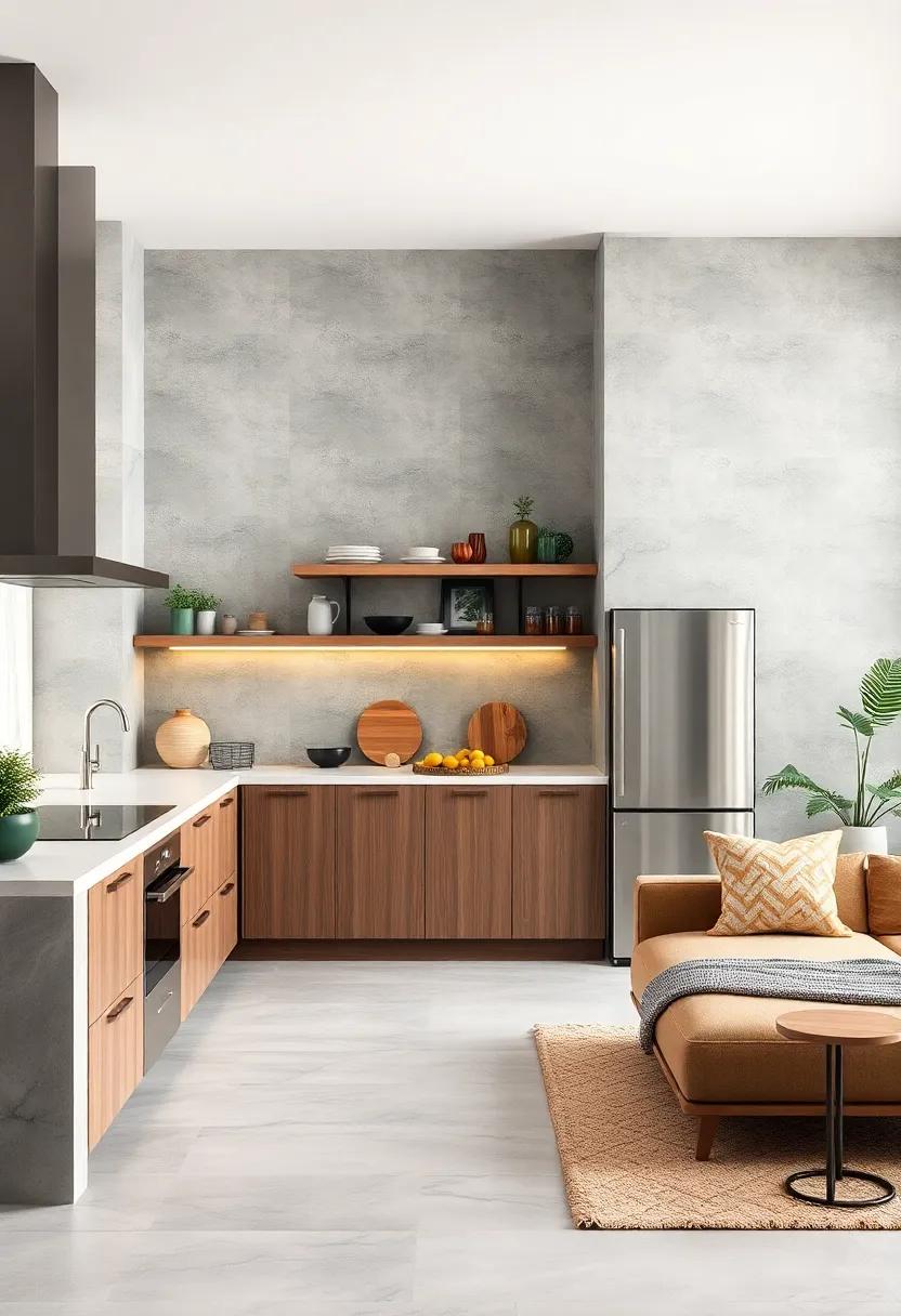 Incorporate Concrete Open⁢ Shelving ‍for Minimalist Storage