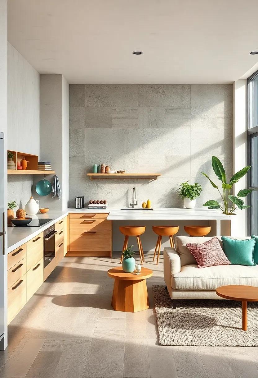 Incorporate Concrete Tiles for an Artistic Backdrop