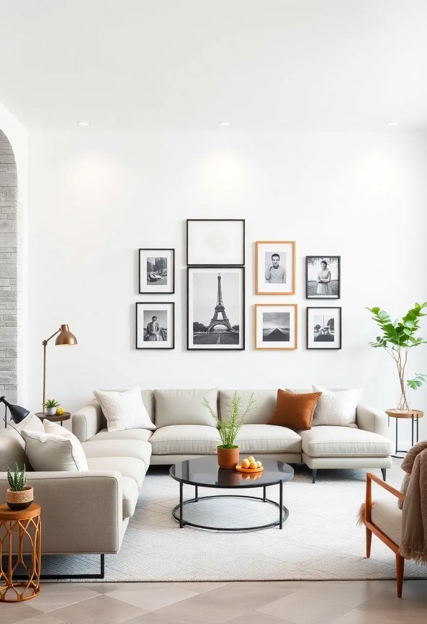 Opt for Floating Frames: Use floating picture frames for a sleek, modern look that highlights the beauty of your cherished memories against the white backdrop