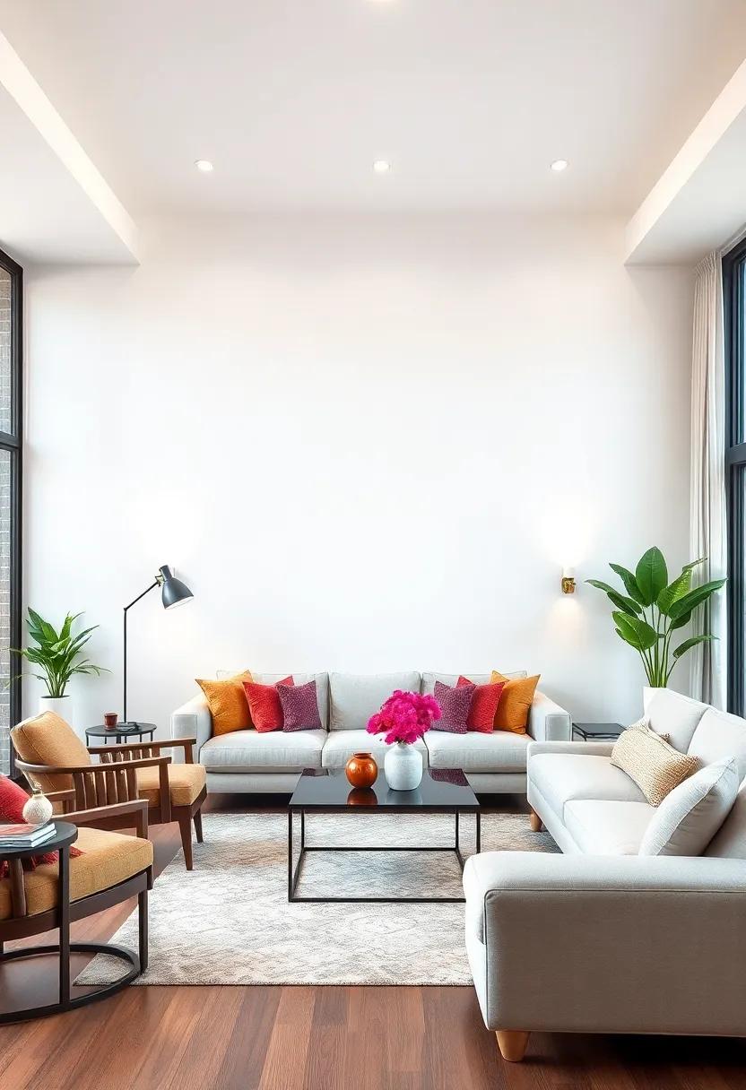 Use Paint Techniques: Experiment with techniques like sponging or stenciling on the white wall to create a distinctly textured visual