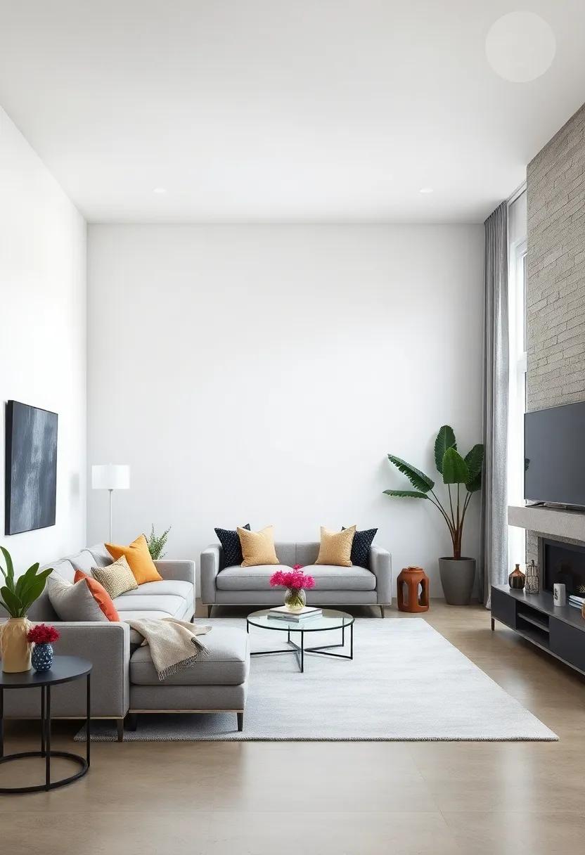 Frame Windows Strategically: Use window treatments that complement the white wall, such as bold curtains or sleek blinds, to enhance both style and function