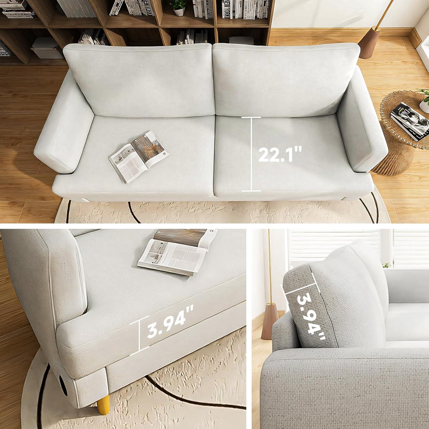 Cozy & Connected: ⁣A Modern​ Beige Loveseat with USB Ports