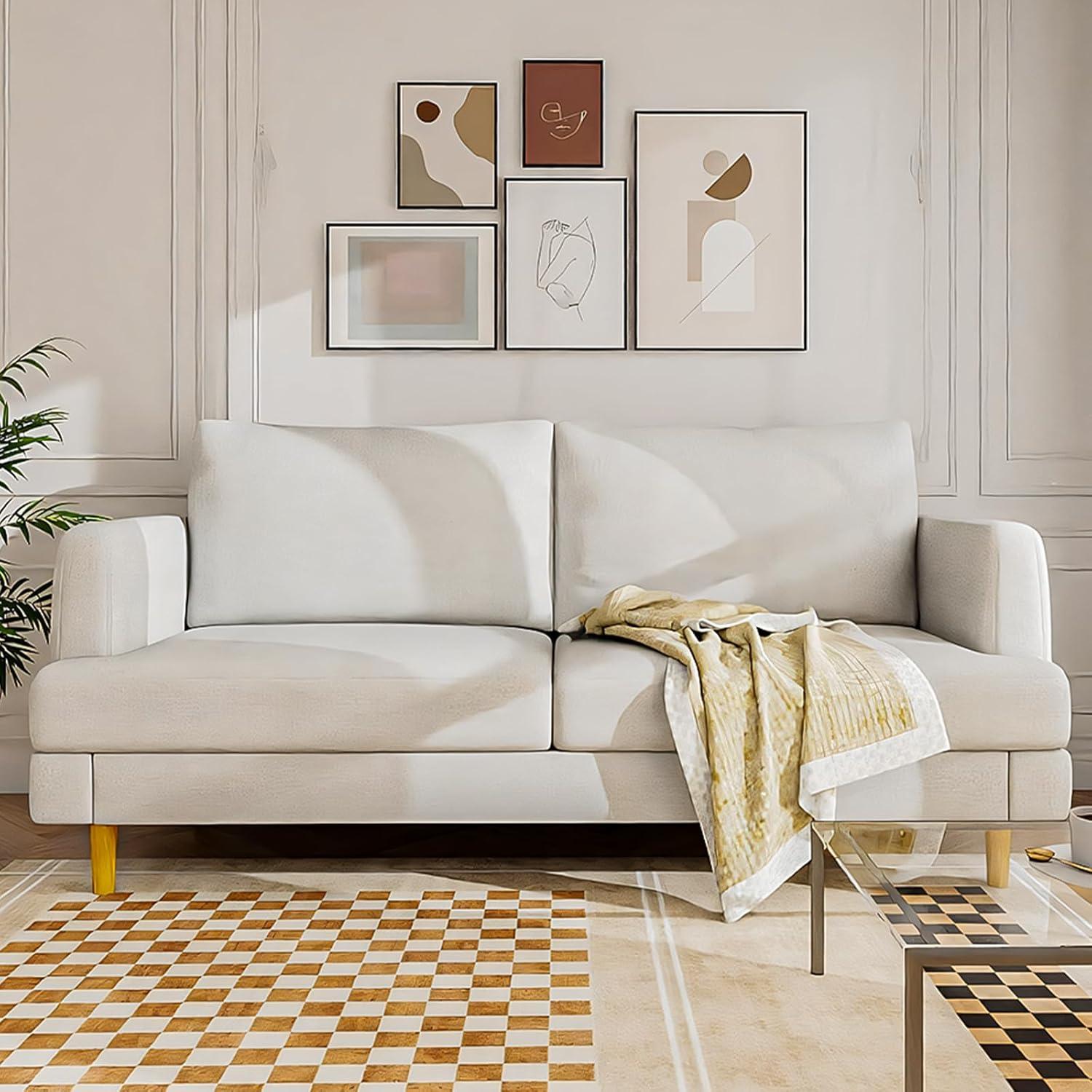 Cozy & Connected: A Modern Beige​ Loveseat with USB Ports
