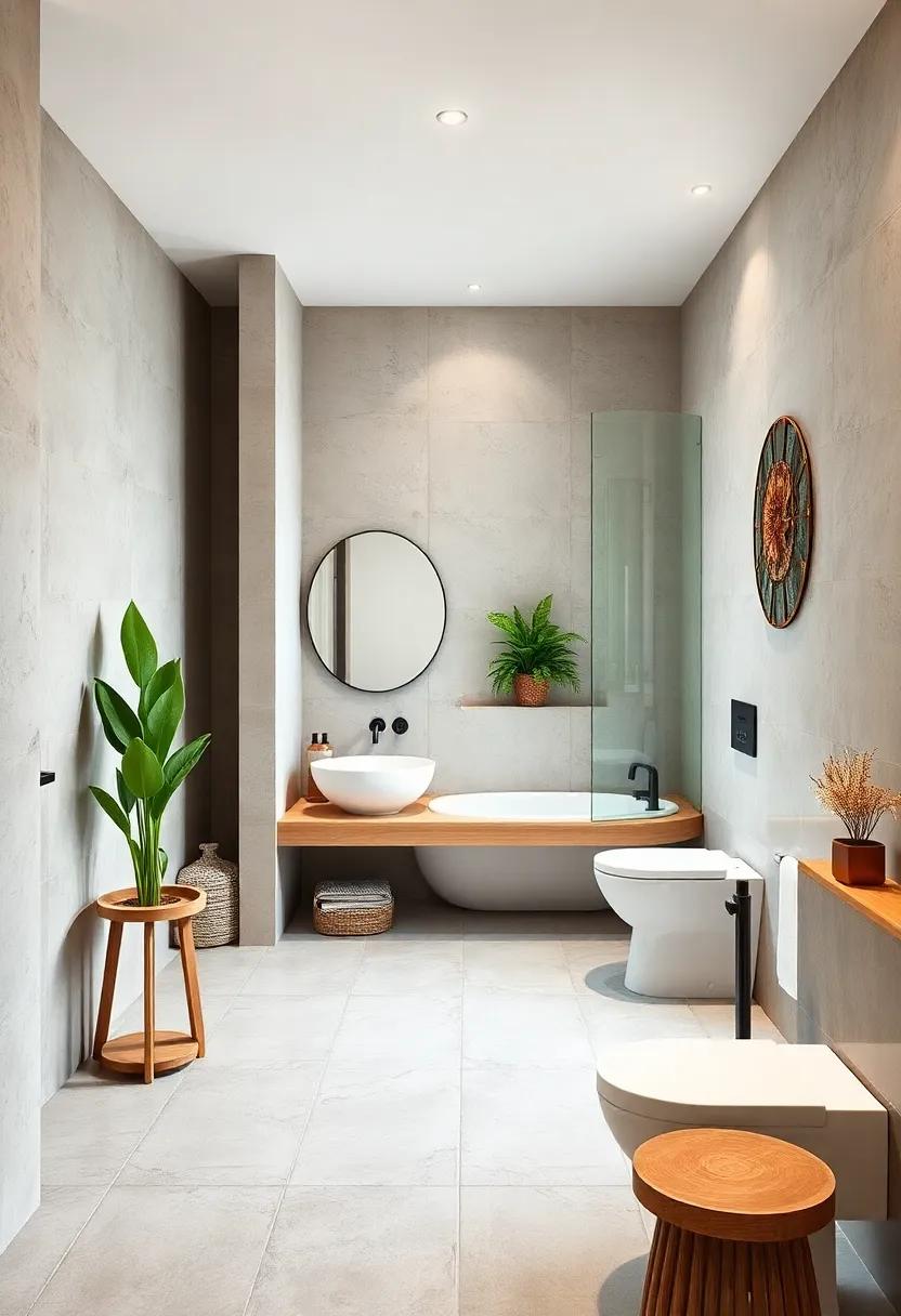 Rainwater Harvesting System: Incorporate a rainwater harvesting solution for a sustainable water source to use in your bathroom plants or even for flushing toilets