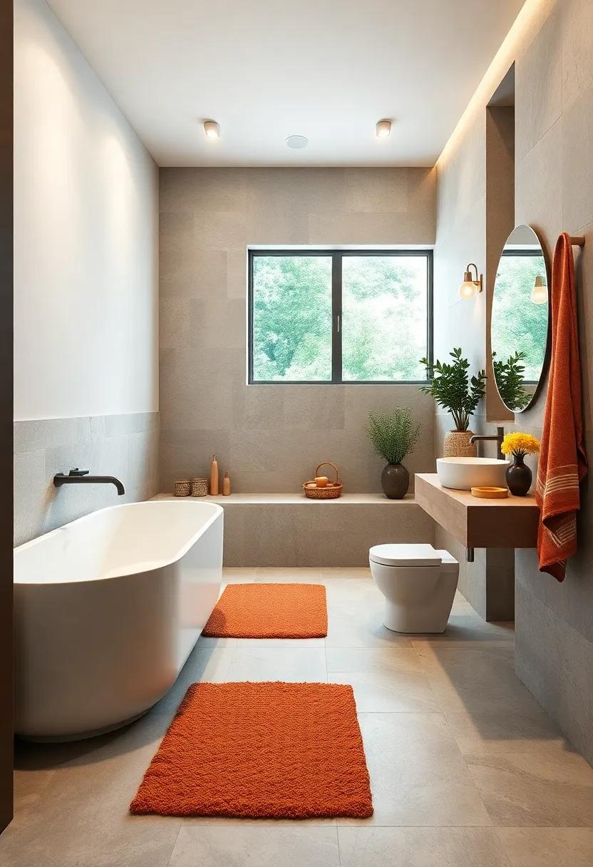 Terracotta or natural Stone Bath Mats: Opt for natural bath mats made from terracotta or stone for an organic and earthy aesthetic, while ensuring they’re biodegradable