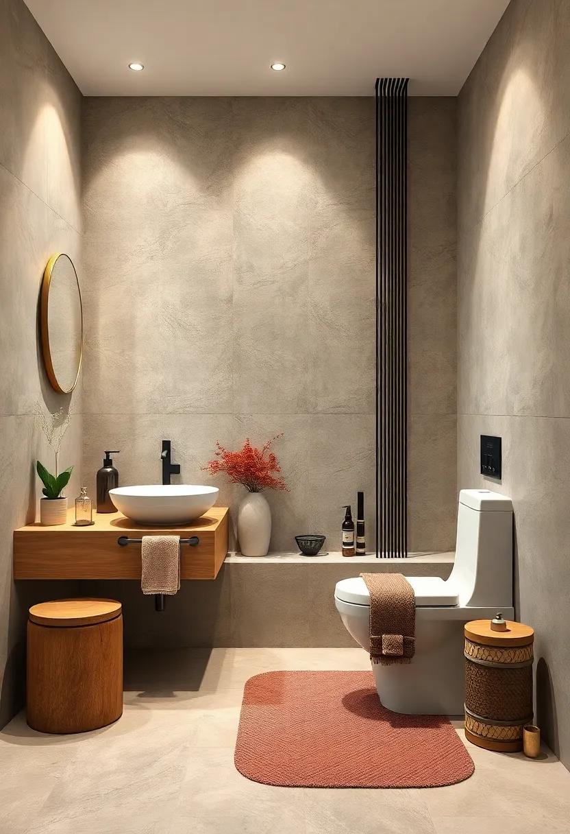 Upcycled Accessories: Source bathroom accessories from upcycled materials, adding a unique touch and reducing waste