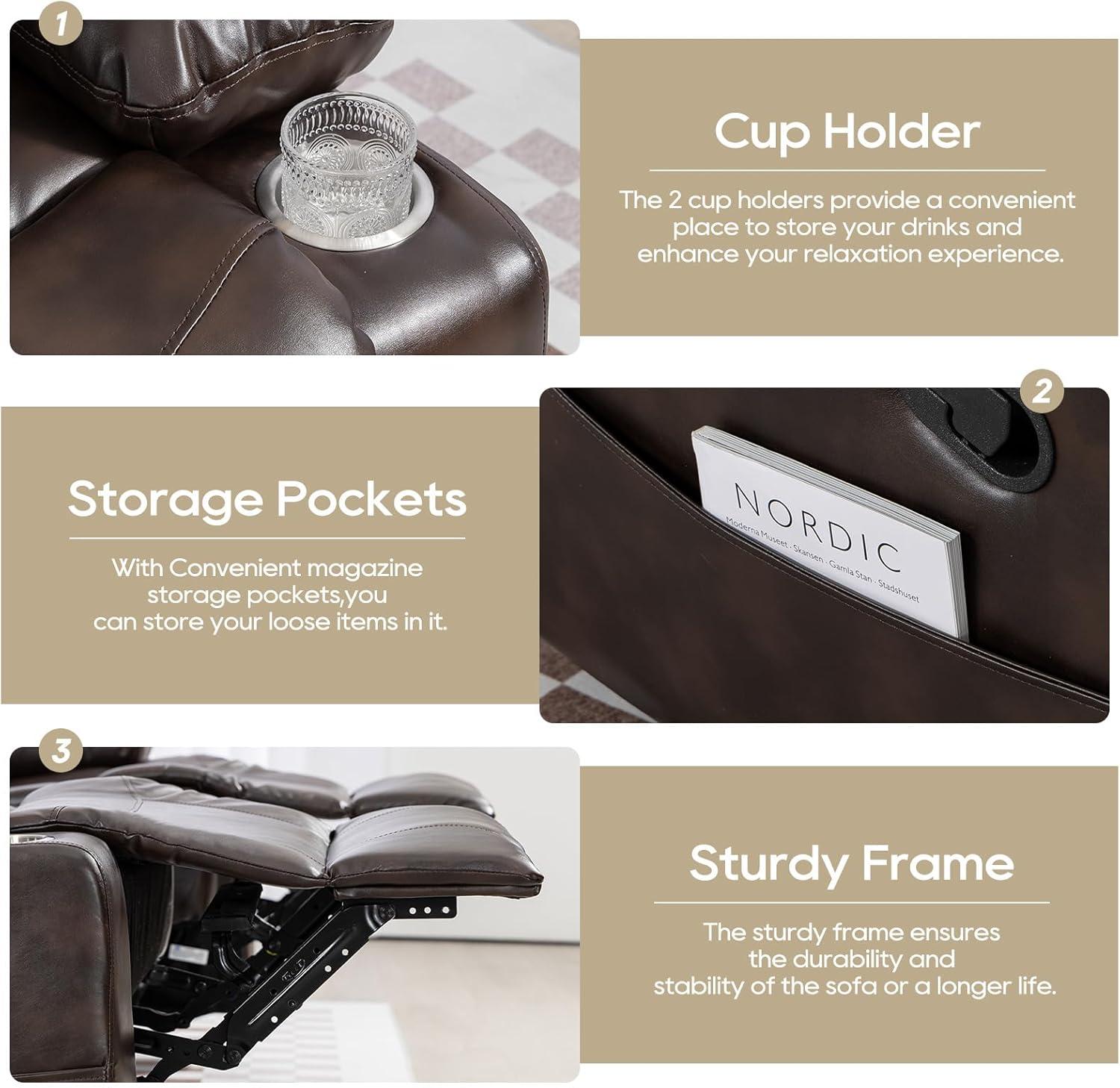 Manual Reclining Sofa with Heat & Massage: our Comfort Take