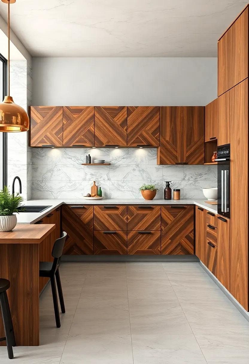 Angular Aesthetic: ​Geometric-patterned wood cabinet doors that‍ break ⁤away from tradition, ‍perfectly suited for ‍a contemporary culinary space