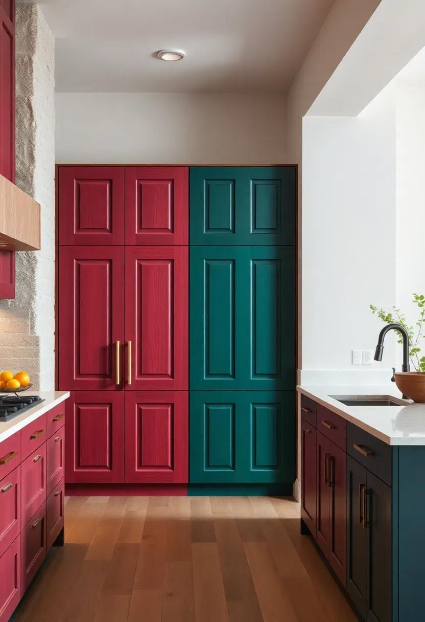 Bold Color Pop: ⁤Dramatically ​painted ⁢wood doors in rich hues like emerald or burgundy, transforming your kitchen into a vibrant space