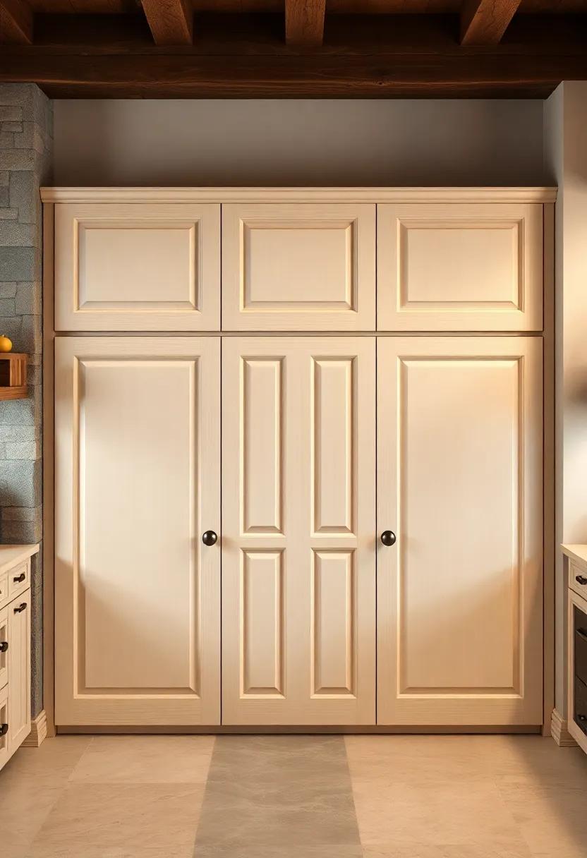 Country Kitchen: ‍Soft cream​ wood doors adorned with elegant molding,inviting‍ warmth and a welcoming atmosphere