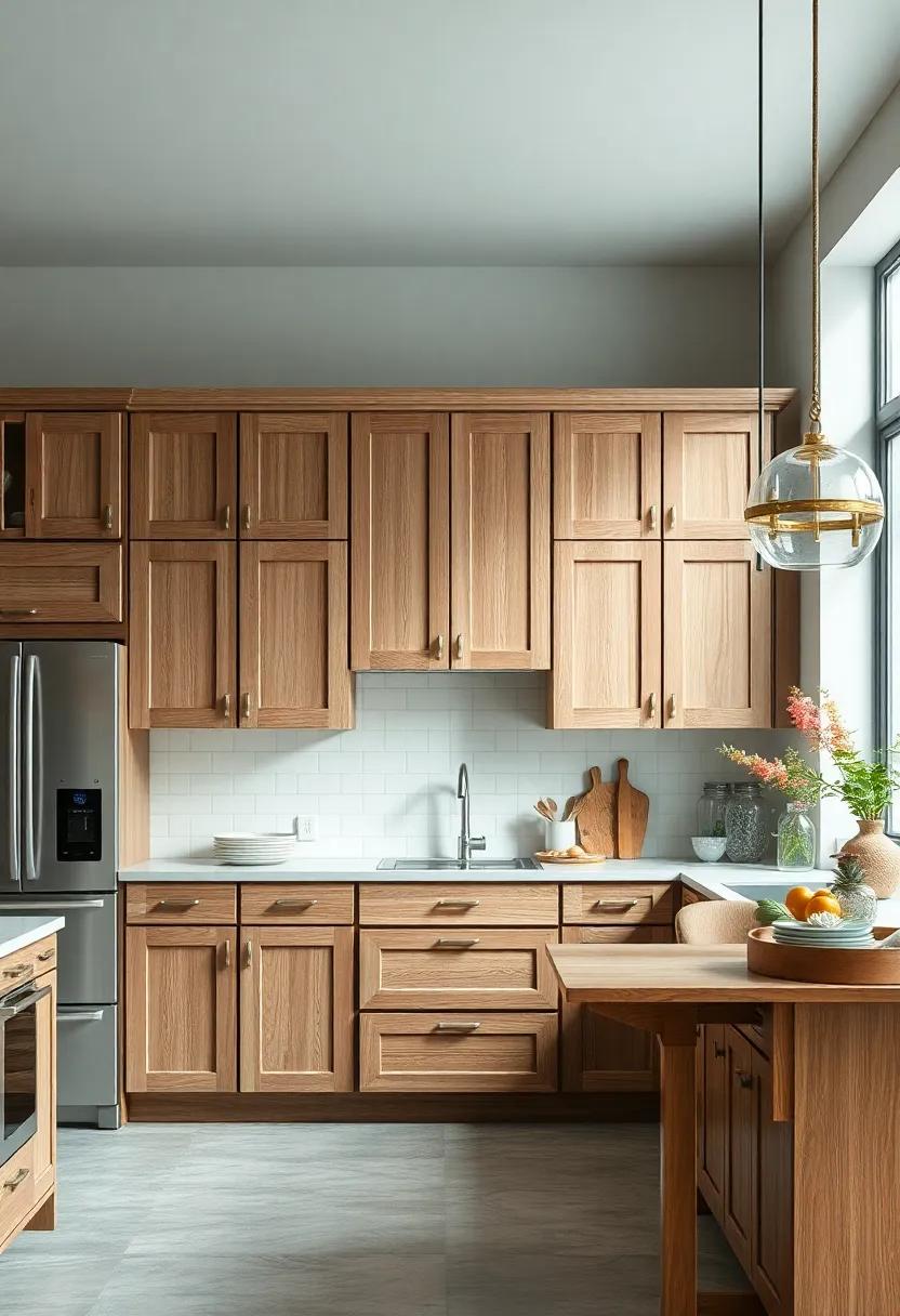 Vintage Farmhouse: Distressed wood cabinet doors with a farmhouse-inspired design,exuding warmth and nostalgia in your kitchen