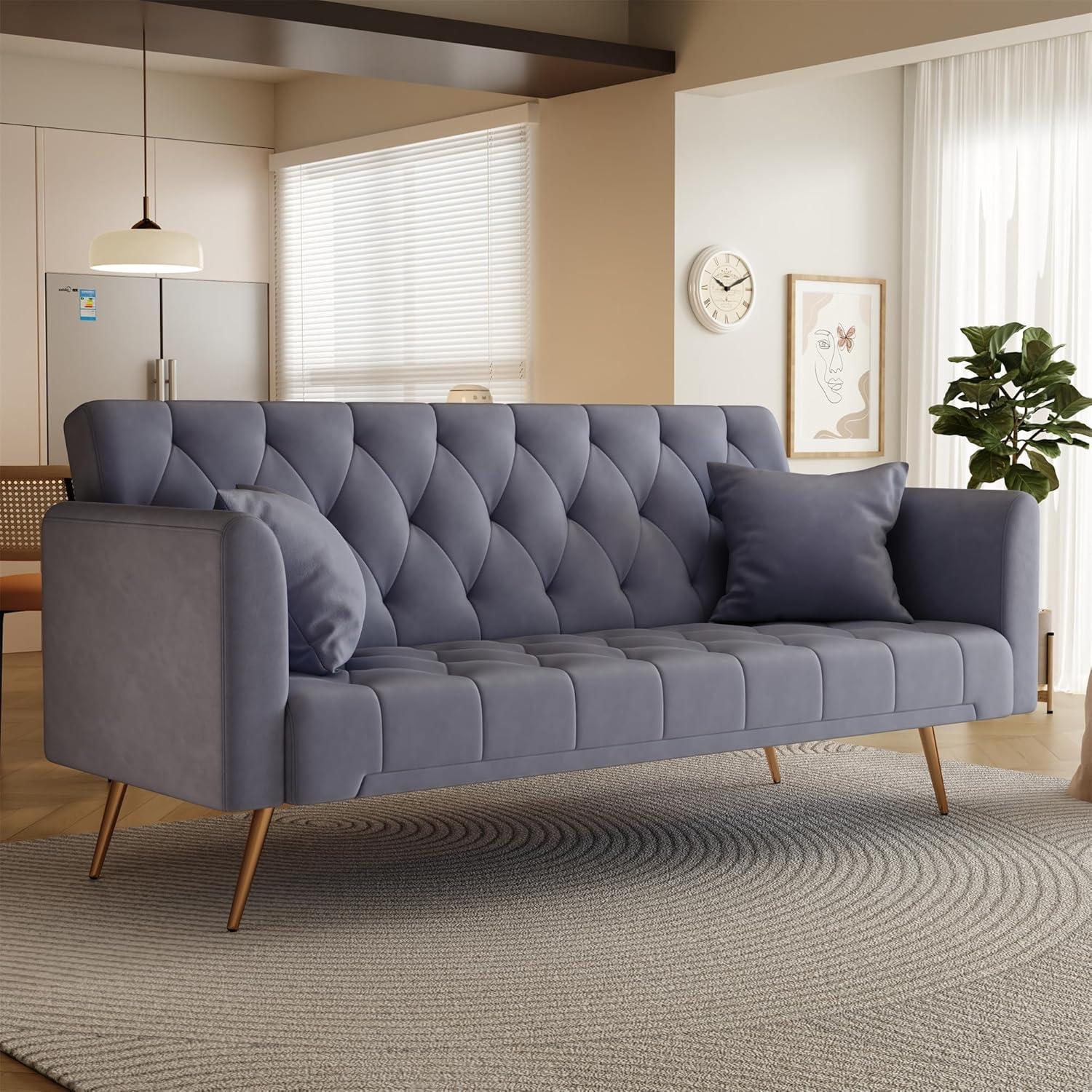71'' Modern Velvet Futon​ Sofa Bed fits your space