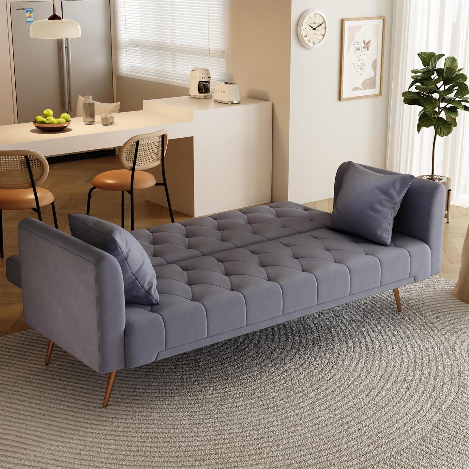 71'' ⁣Modern Velvet Futon ⁢Sofa Bed fits your space