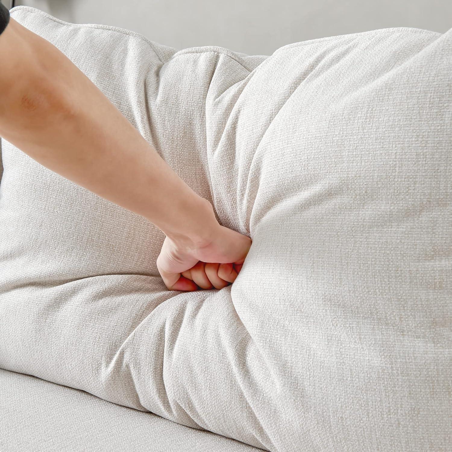 Discovering Comfort: Our Take ⁣on⁣ the 100'' Beige Linen L-Shaped Sofa