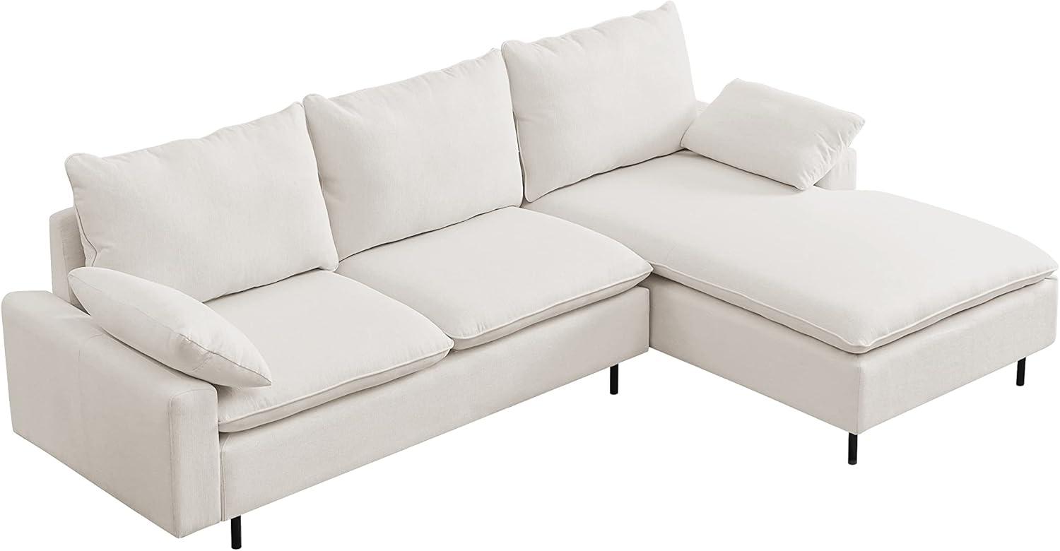 Discovering Comfort: Our Take on the 100'' Beige Linen L-Shaped Sofa
