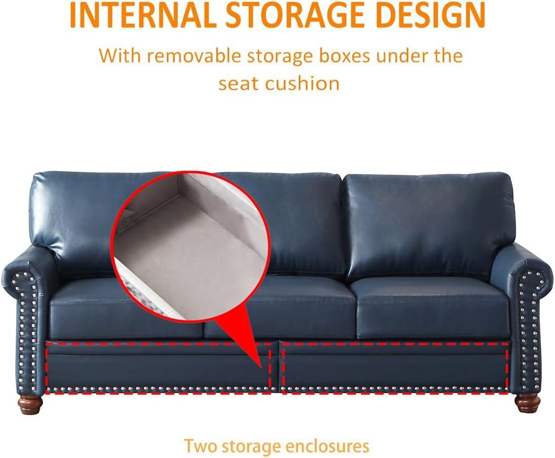 Harper⁢ & Bright Navy Blue Sofa: Stylish Comfort Meets Smart Storage