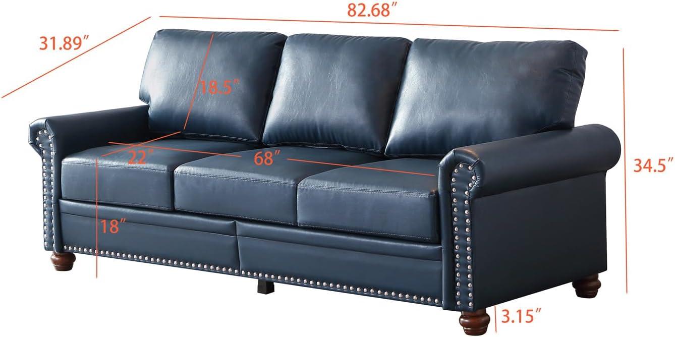 Harper & Bright Navy Blue Sofa: stylish Comfort Meets⁢ Smart Storage