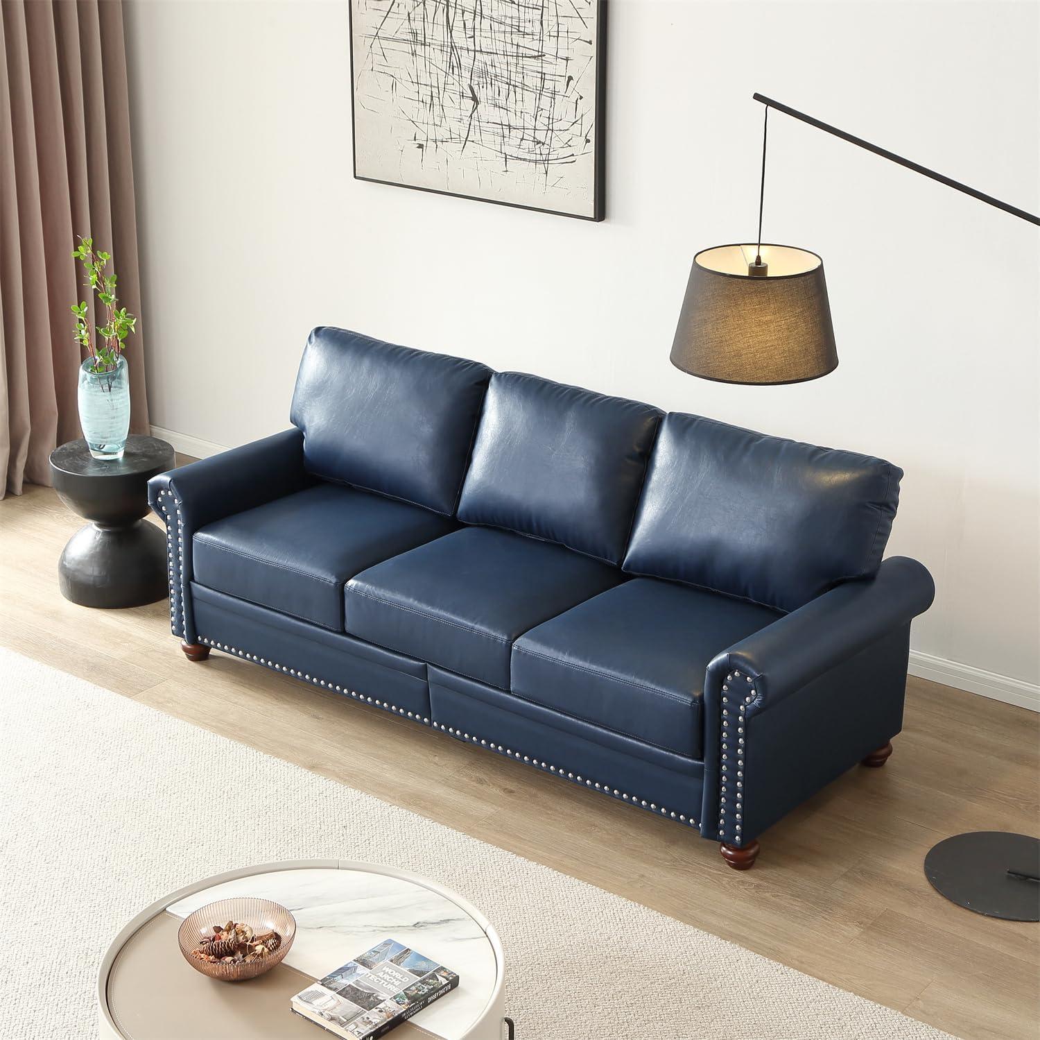 Harper & ​Bright Navy Blue Sofa: Stylish Comfort Meets Smart⁢ Storage