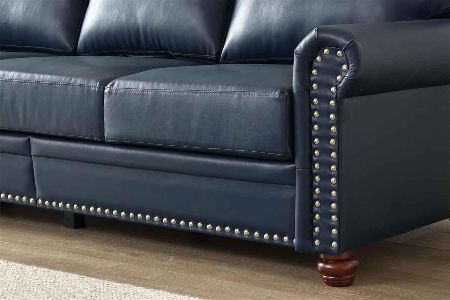 harper & Bright Navy Blue Sofa: Stylish Comfort Meets Smart Storage
