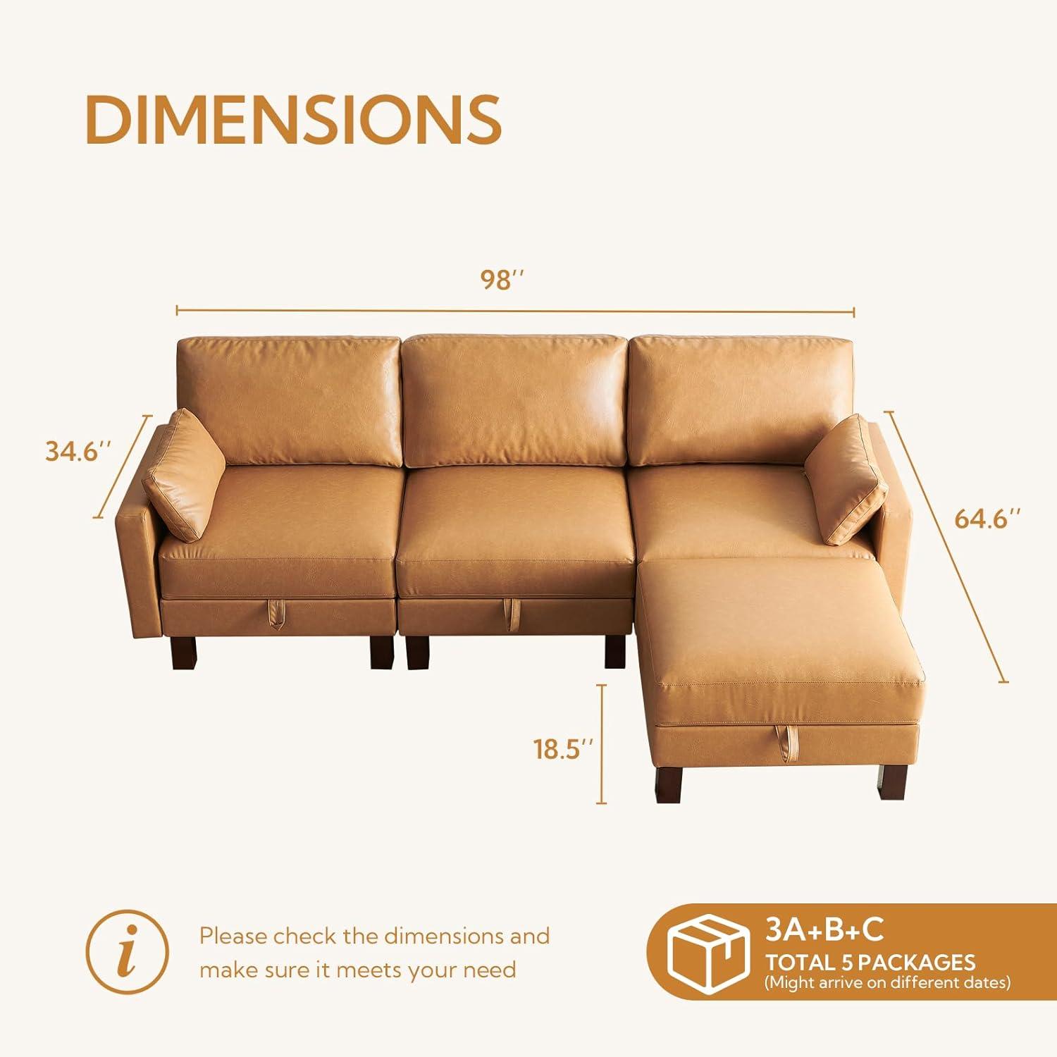 L Shape Modular⁤ Sofa 98'' 4-Seater - how it fits your space