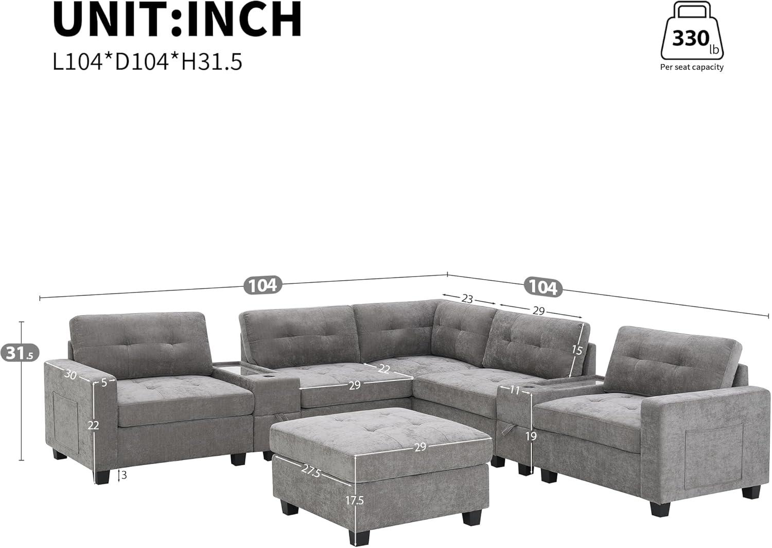 Living Room Upgrade: Sectional Sofa with storage & Charging