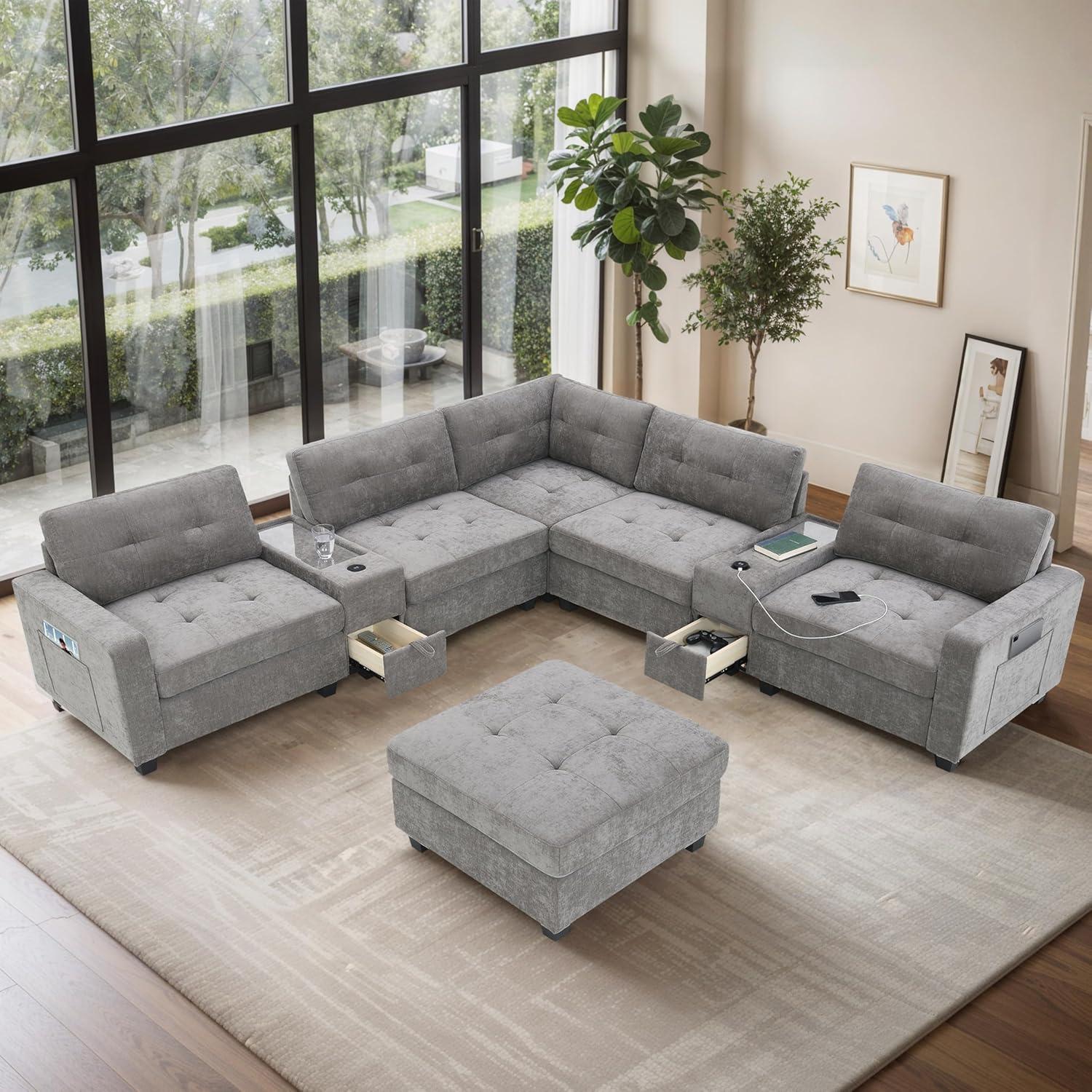 Living room Upgrade: sectional Sofa with Storage & ⁤Charging