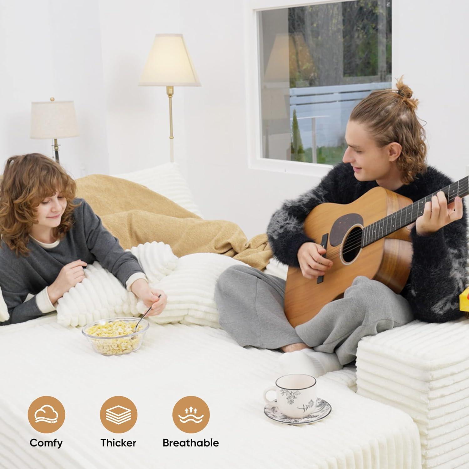 Luxanimarion 111'' Modern Sectional Cloud Sofa in your space