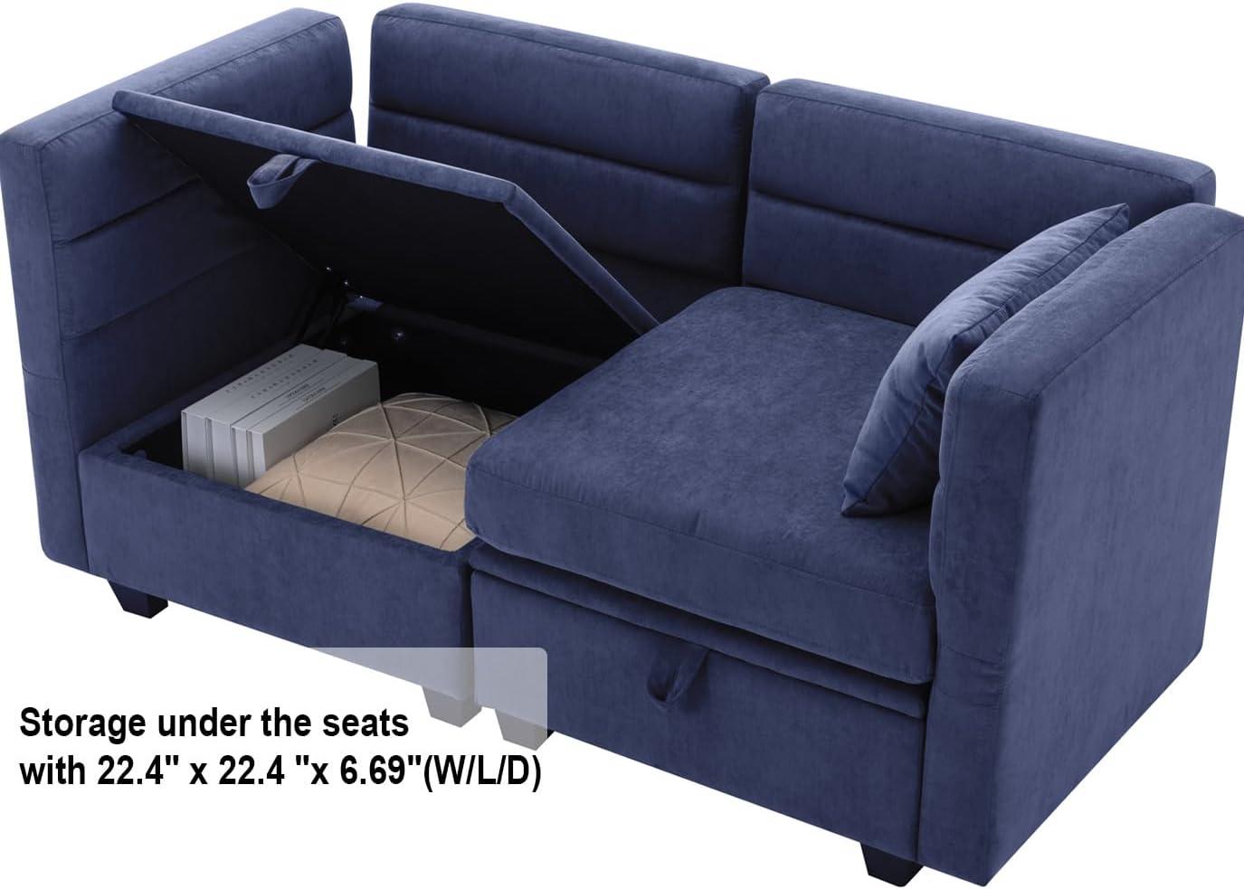 Modular Loveseat with Storage & Recliners Perfect for Small Spaces