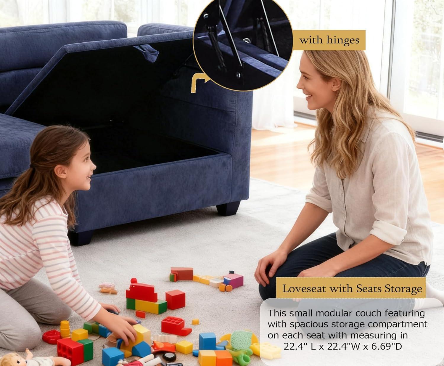 Modular Loveseat with Storage & Recliners Perfect for Small Spaces