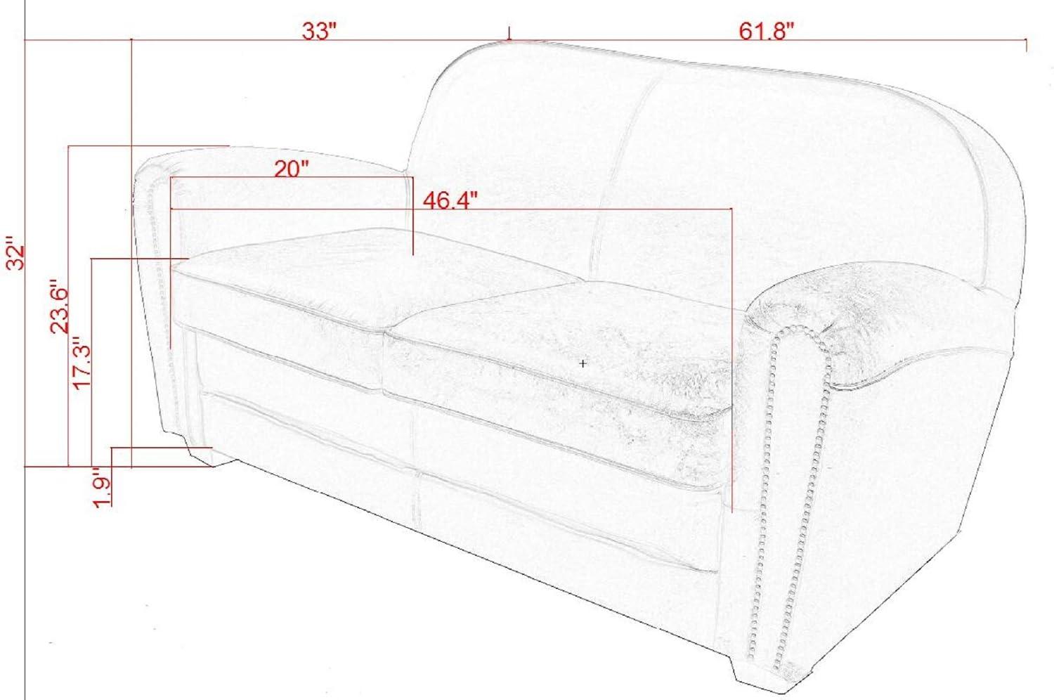 Pasargad Home Paris Club Loveseat: Timeless Comfort & Style