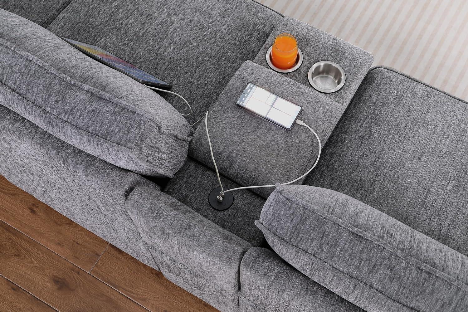 Spacious U-Shape sectional Sofa with Pull-Out Bed & Storage