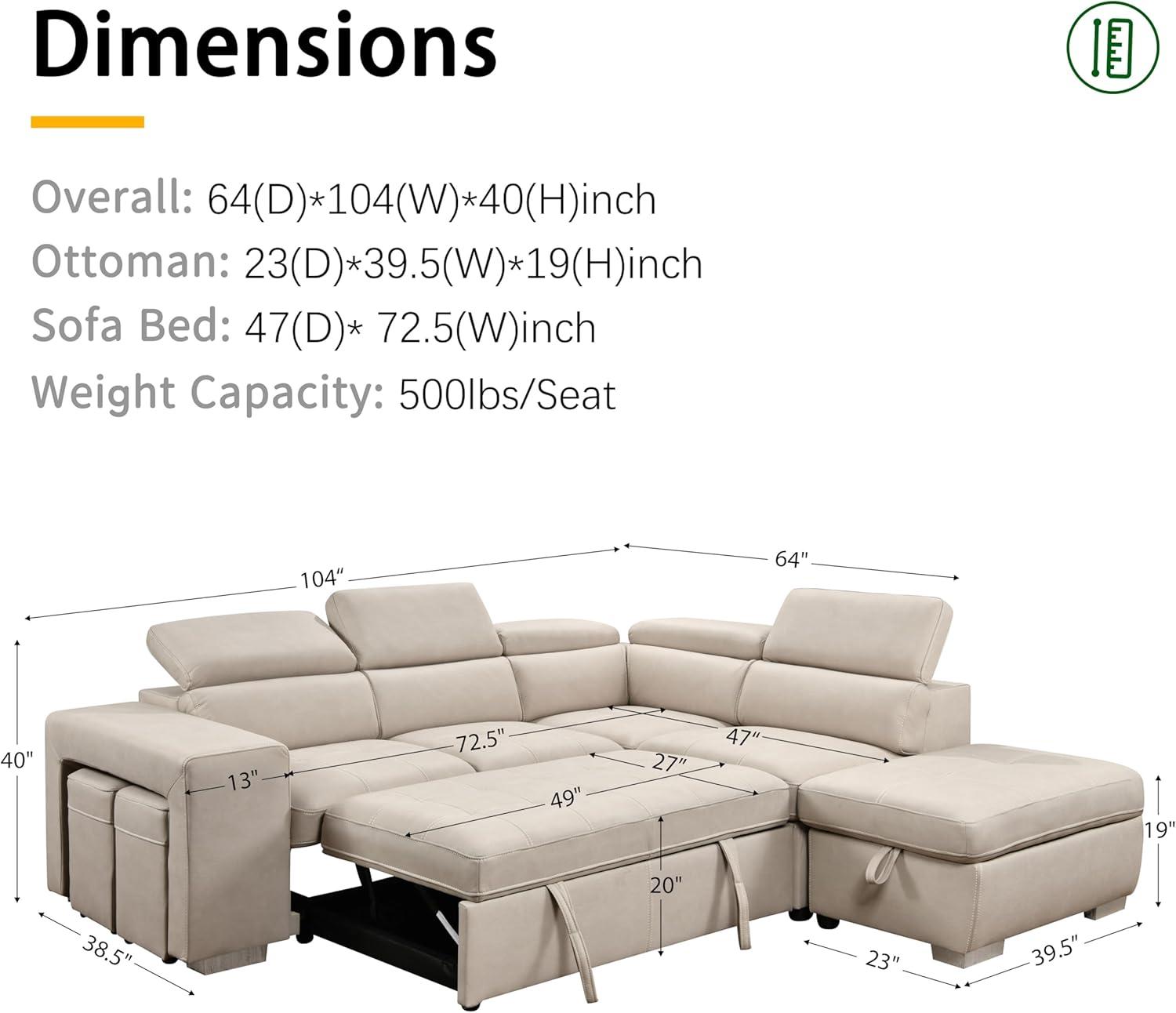 THSUPER 104'' ‍L-Shaped Sectional: How ⁤it fits​ your space