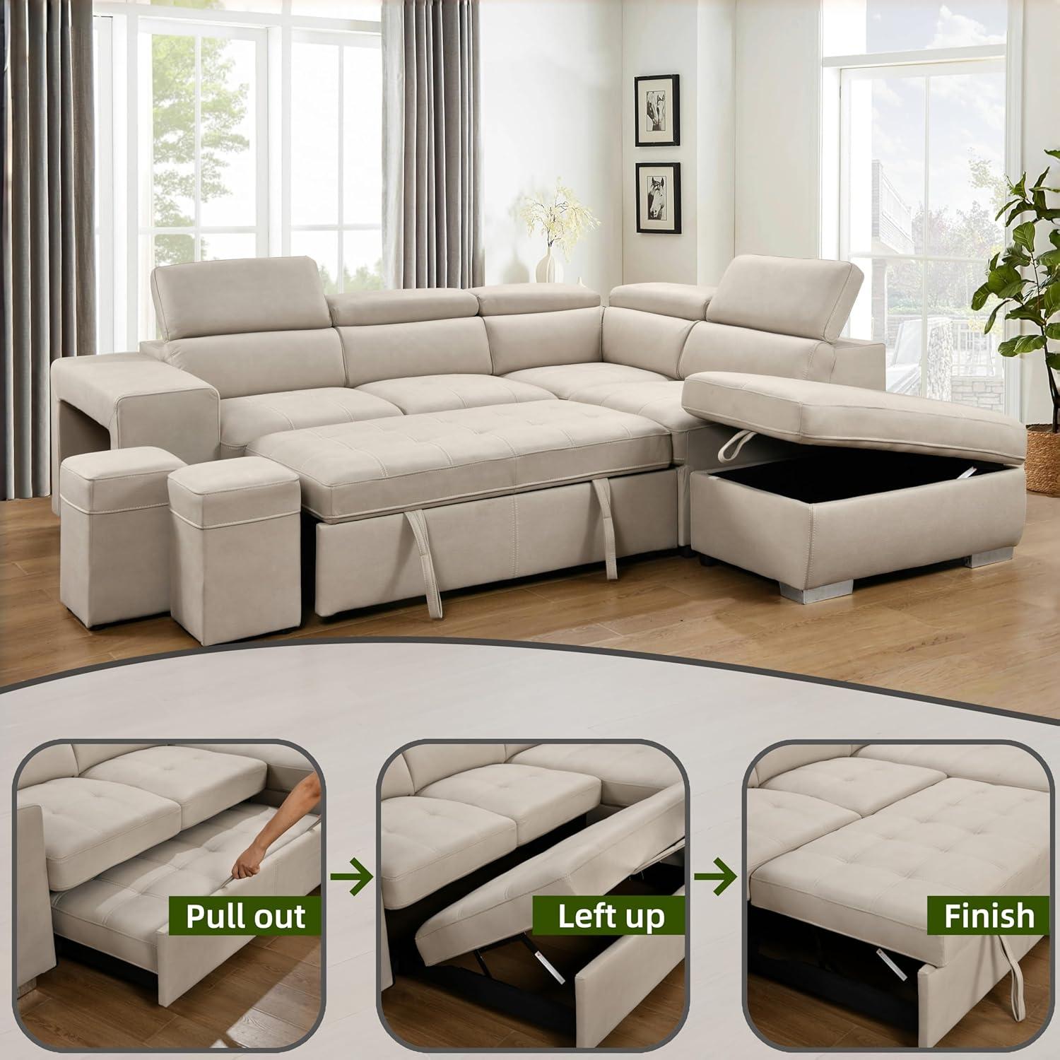 THSUPER 104'' L-Shaped ‌Sectional: How it fits your space