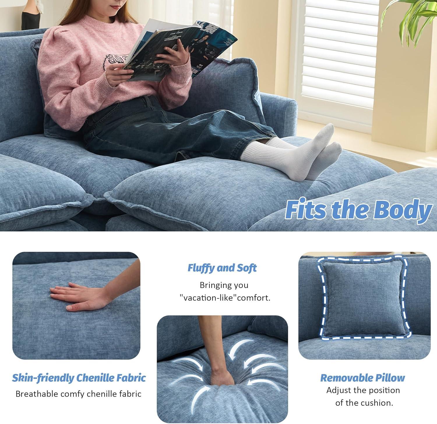 WUTUTUEE 76'' Cloud Deep Seat Loveseat for your small space