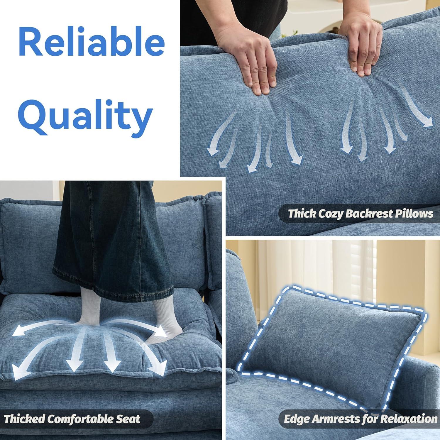 WUTUTUEE 76'' Cloud Deep Seat Loveseat for your small space