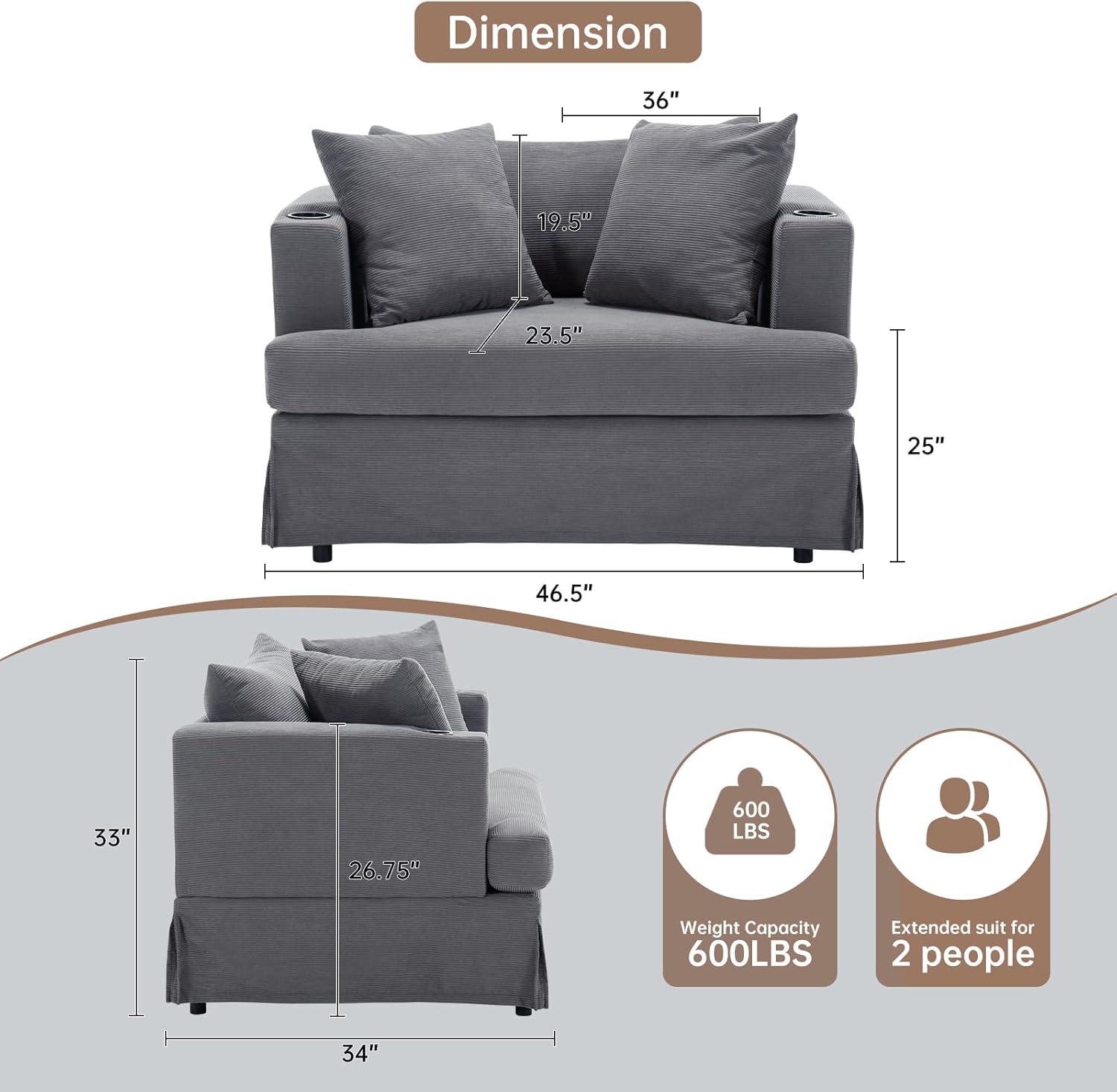 Asahree​ 47'' Mid Century loveseat fits⁣ your reading nook