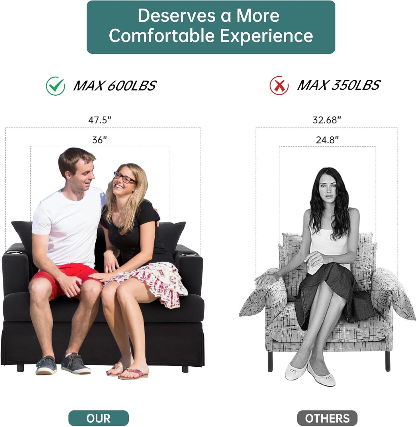 Asahree 47'' Mid Century Loveseat fits your reading nook