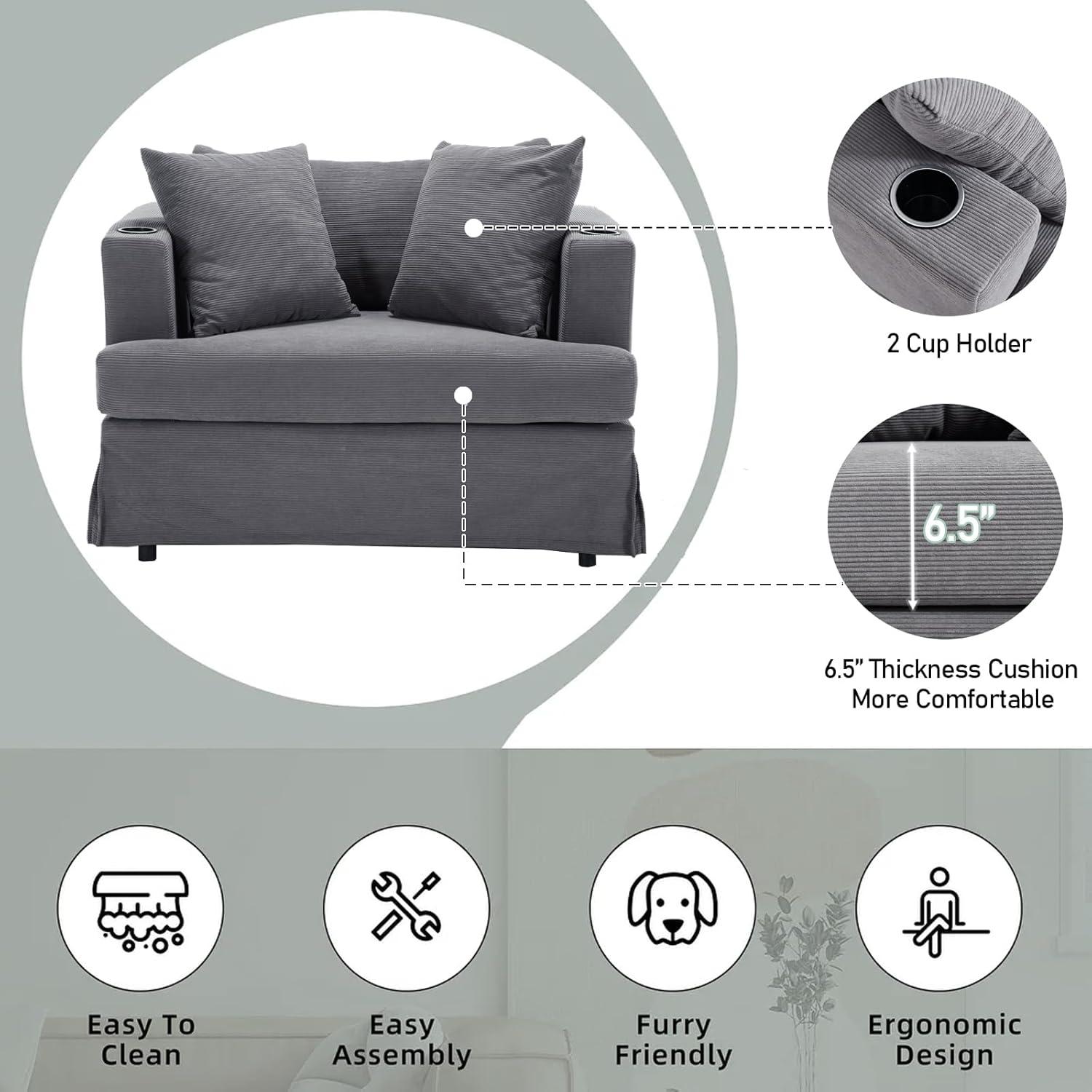 Asahree 47'' Mid‌ Century Loveseat fits your reading nook